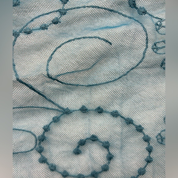 Embroidered Stole - Turquoise - Picture 8 of 11